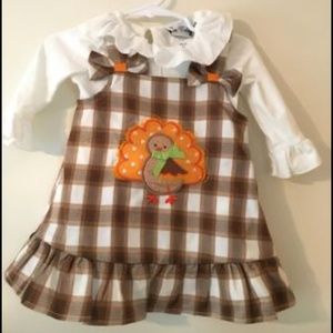 Rare Editions Thanksgiving dress-6-9 month
